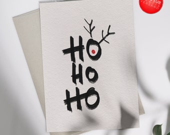 Weihnachtskarte "Ho Ho Ho" | Klappkarte oder Postkarte