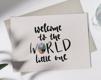 Glückwunschkarte Baby "World" | Klappkarte oder Postkarte