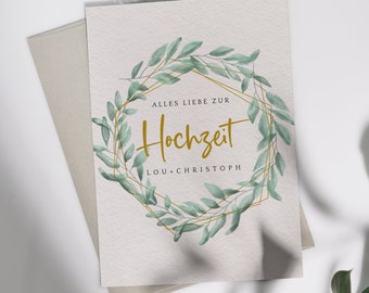 Hochzeitskarte "floral" | Klappkarte oder Postkarte