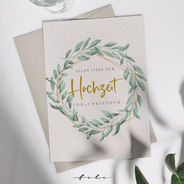 Hochzeitskarte "floral" | Klappkarte oder Postkarte