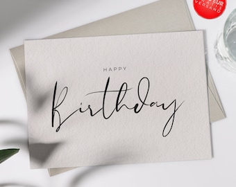 Geburtstagskarte Handlettering | Klappkarte oder Postkarte