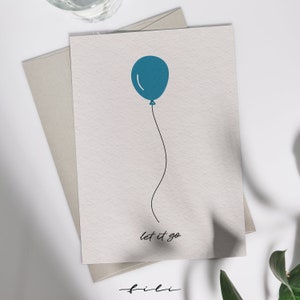 Carte de voeux "laisse-la aller" | carte pliante ou carte postale