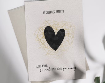 Sympathy card with heart | Folded card or postcard
