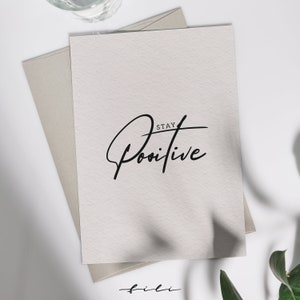 Cartão de melhoras “permaneça positivo” | Cartão dobrável ou cartão postal