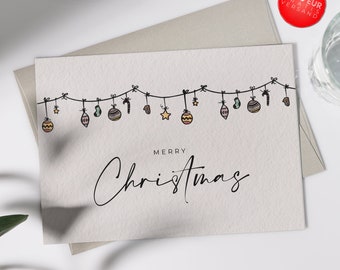 Weihnachtskarte Girlande | Klappkarte oder Postkarte