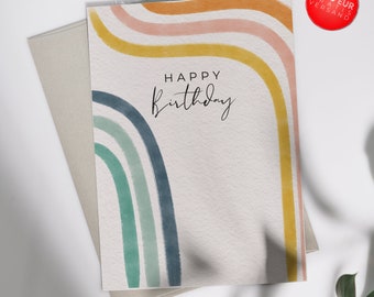 Birthday card retro | Folding card or postcard