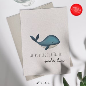 Doopkaart Walvis | vouwkaart of ansichtkaart