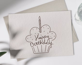 Birthday card muffin | Folding card or postcard