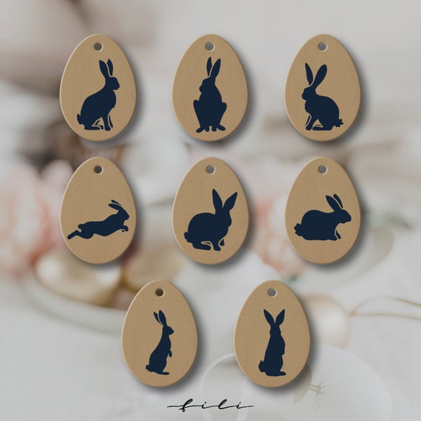 Gift tag Easter bunny | Pack of 8