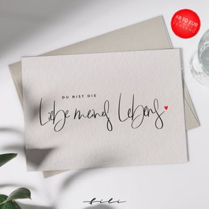 Tarjetas de felicitación "Amor de mi vida" | Tarjeta plegable o postal
