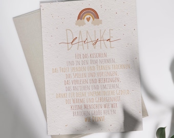 Dankeskarte Kindergarten Erzieher/in (personalisierbar) | Klappkarte oder Postkarte