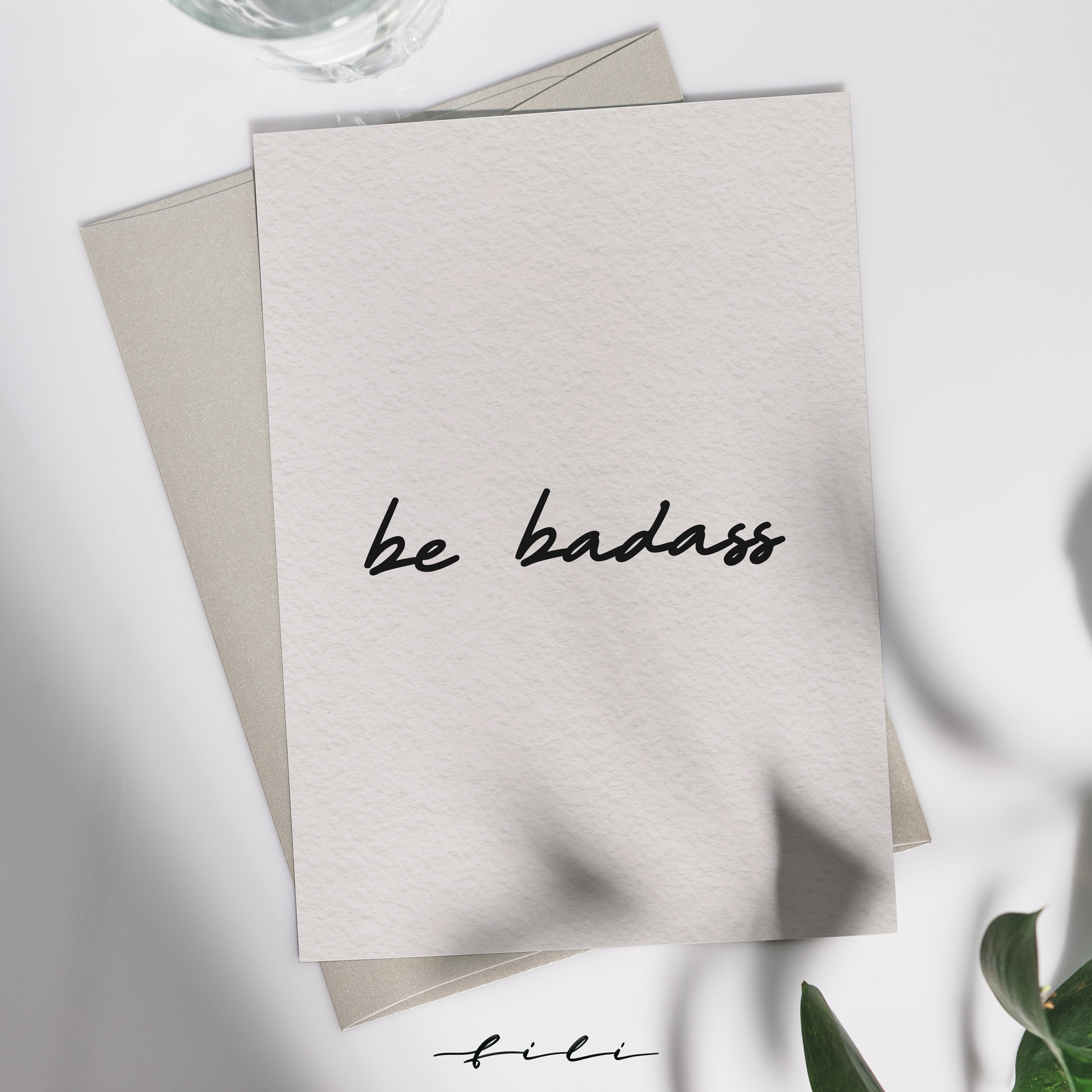 Greeting card "be badass" | Folding card or postcard