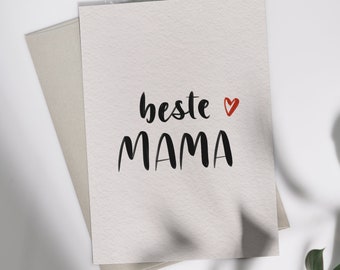 Grußkarten Muttertag "beste Mama" | Klappkarte oder Postkarte