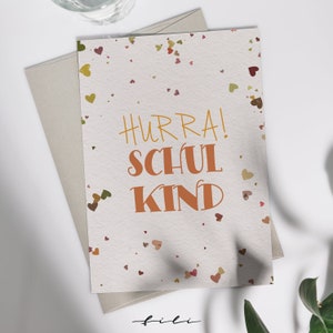 Tarjetas de inscripción escolar "¡Viva el escolar!" | Tarjeta plegable o postal