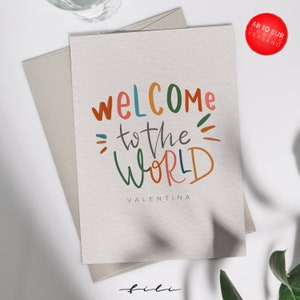 Baby greeting card Welcome Folding card or postcard image 1