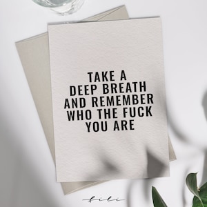 Tarjeta de felicitación "respiración profunda" | Tarjeta plegable o postal