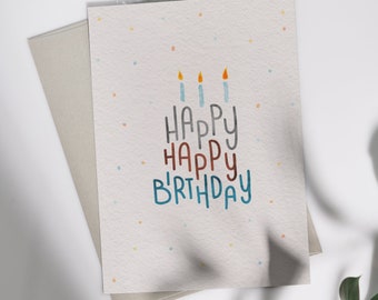 Birthday card with cake design | Folded card or postcard