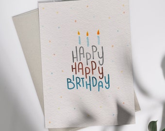 Gâteau de carte d'anniversaire | Carte pliante ou carte postale