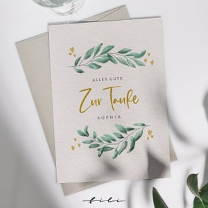 Baptism card "floral" | Folding card or postcard