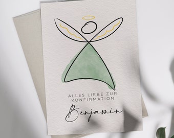 Tarjeta de felicitación de confirmación "Ángel" | Tarjeta o postal plegable