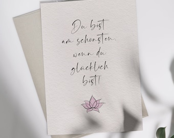 Grußkarte Lotusblüte | Klappkarte oder Postkarte