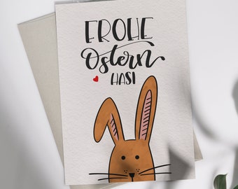 Osterkarte "Frohe Ostern Hasi" | Klappkarte oder Postkarte