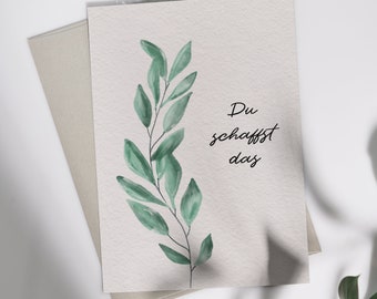 Grußkarte "Du schaffst das" | Klappkarte oder Postkarte