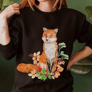 Fox Sweatshirt, Cute Fox Sweatshirt, Animal Sweatshirt, Fox Crewneck, Nature Sweatshirt, Fox Lover Gift, Gift for Her, Gift for Mom