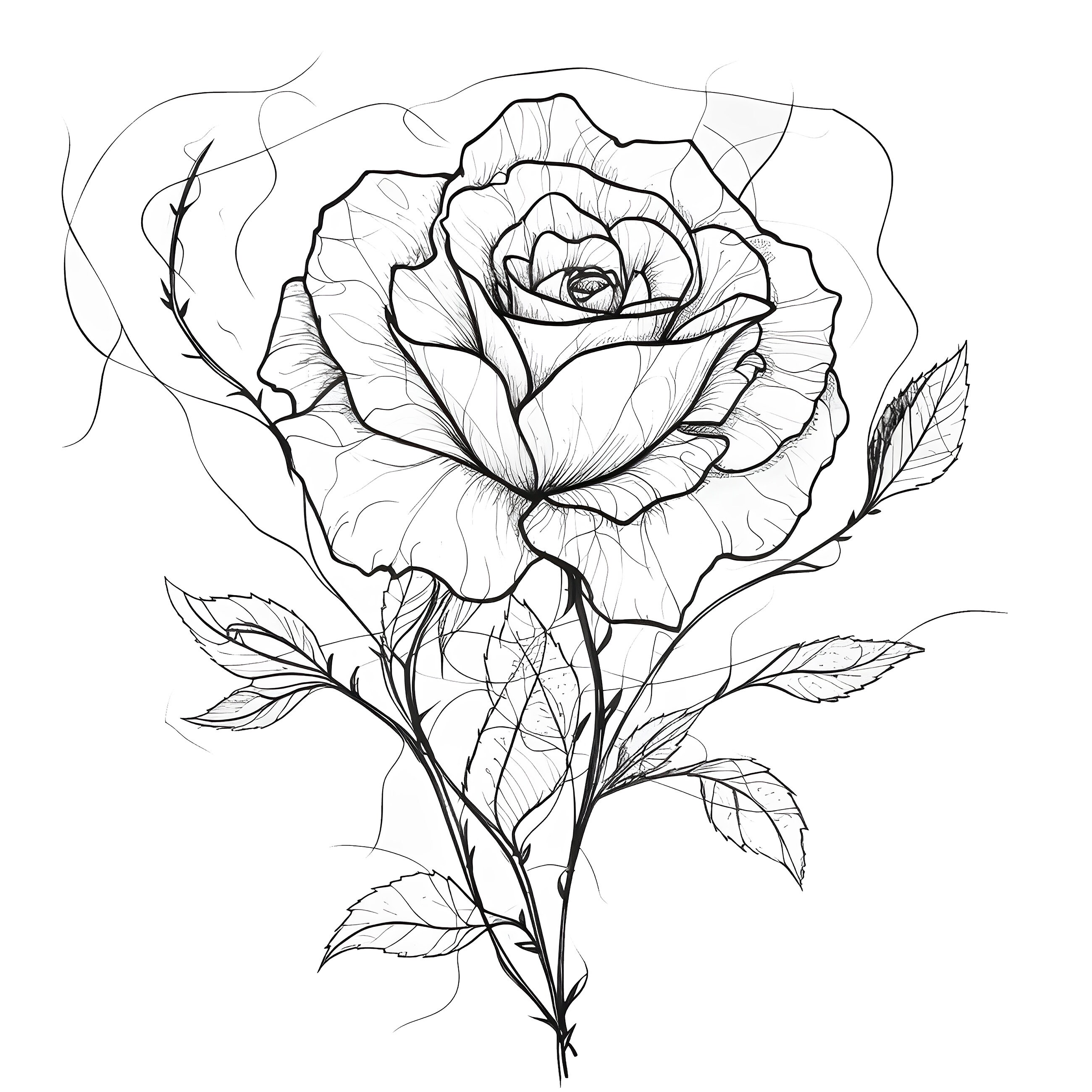 Tattoo Design Rose Printable Art - Etsy