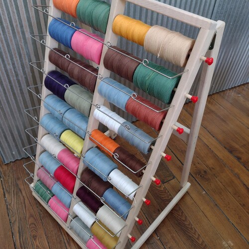 Folding Maple 24 Spool Weaving Warp Rack. Stainless Pigtail - Etsy