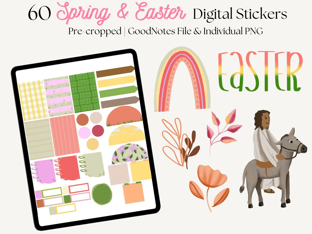 Spring Digital Sticker Easter Planner Sticker Goodnotes Precropped ...