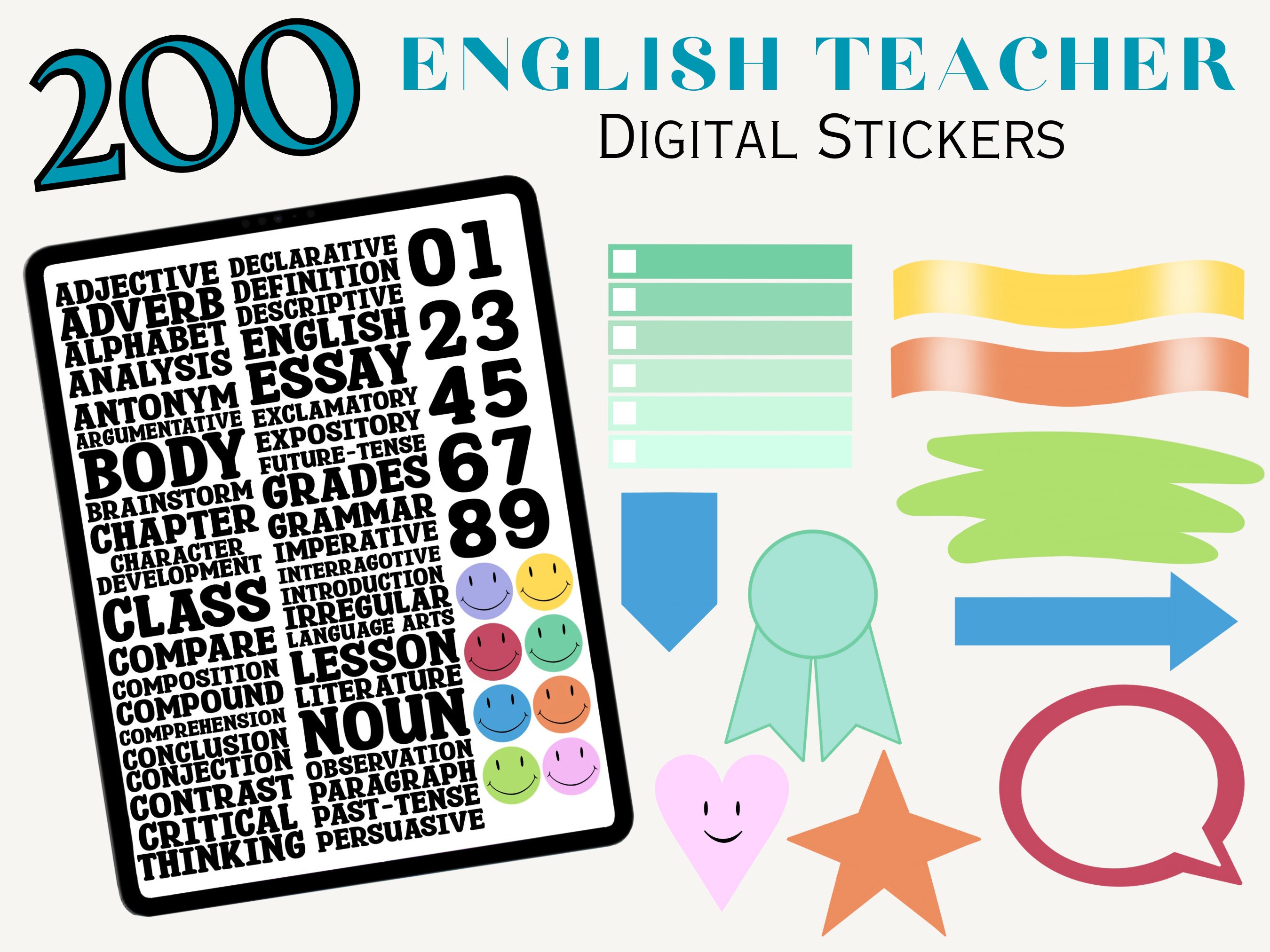 Goodnotes Stickers Student Teacher Goodnote Sticker Student English ...