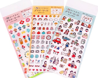 Furukawashiko Mini Planner Stickers: Flower, Daily Schedule