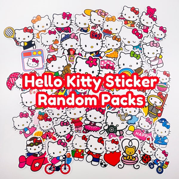 Hello Kitty Sticker 10 or 20 Random Packs / Waterproof Vinyl Decals for Laptop, Luggage, Phone, and Anywhere!