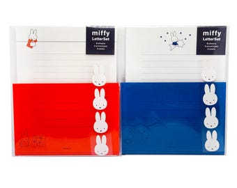Miffy Letter Set (8 Sheets, 4 Envelopes, 4 Seals) / Orange, Blue Color