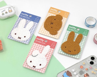 Miffy and Friends 4 Kinds Large Size Sticker / Curly-Furred Fuzzy Texture Sticker