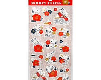 Pegatina de Snoopy de Peanuts (versión japonesa) / Japón, Monte Fuji.