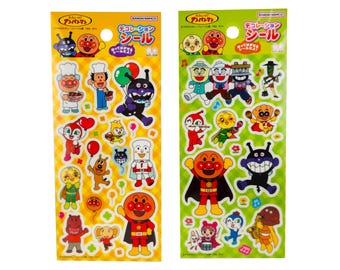 Anpanman Reusable Decoration Stickers, Made in Japan, Kids Crafts