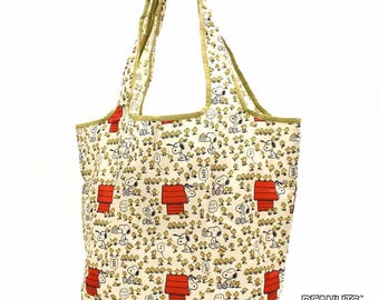 Snoopy Peanuts Character Strip Reusable Shopping Bag