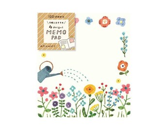 4 Designs 100 Sheet Memo Set, Furukawashiko Memo Note Pad | Flower Garden