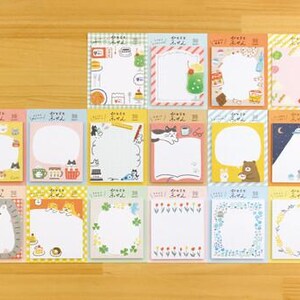 Furukawashiko Cute Animals Sticky Notes, Washi Sticky Note Pad - Reading Cat image 6