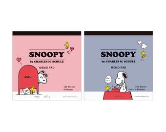 Snoopy Peanuts Memo Pad/ Notepad – 4 Designs, 100 Sheets  | Limited Edition (Pink, Gray)