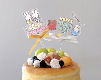 Miffy Surprise Happy Birthday Acrylic Reusable Cake Topper (4 Designs)