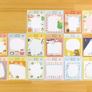 Notas adhesivas Furukawashiko de animales adorables, bloc de notas washi - Perros shiba esperando pasteles imagen 6