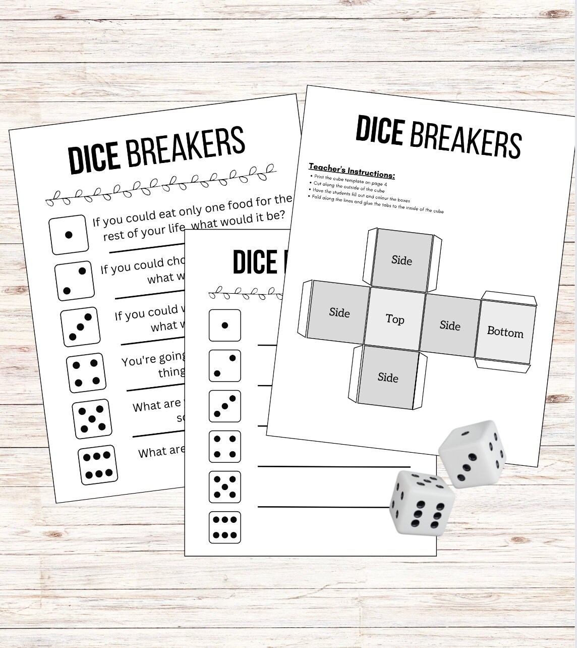 Fun Dice Icebreaker Activity Customizable Etsy