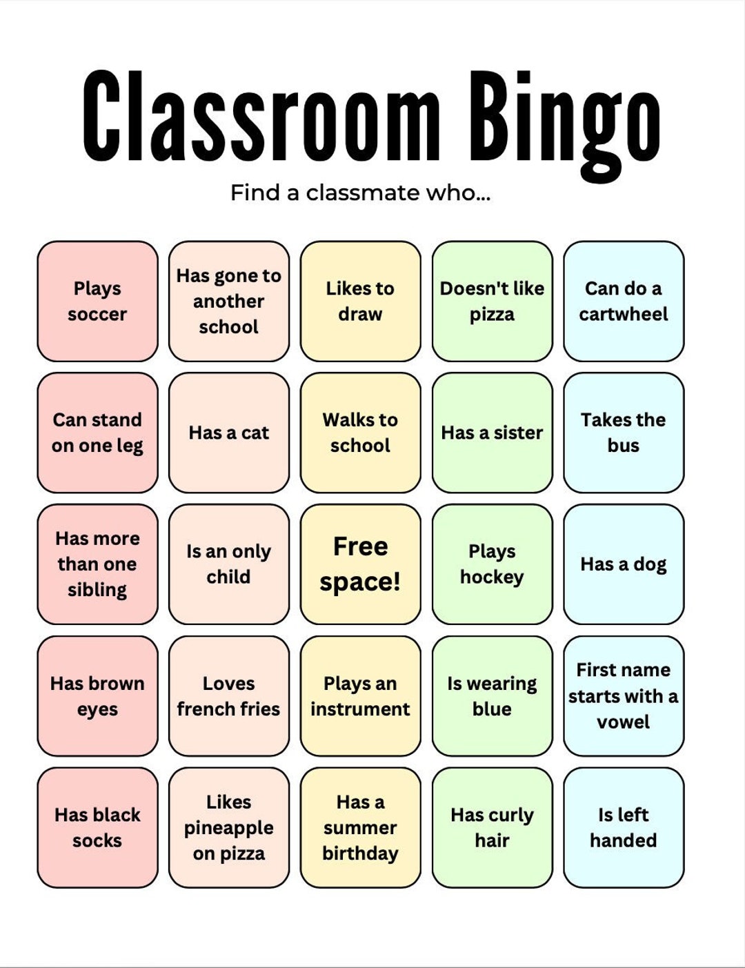 First Day Of School Activity Classroom Bingo Printout Etsy Canada first-day-of-school-activity-classroom-bingo-printout-etsy-canada