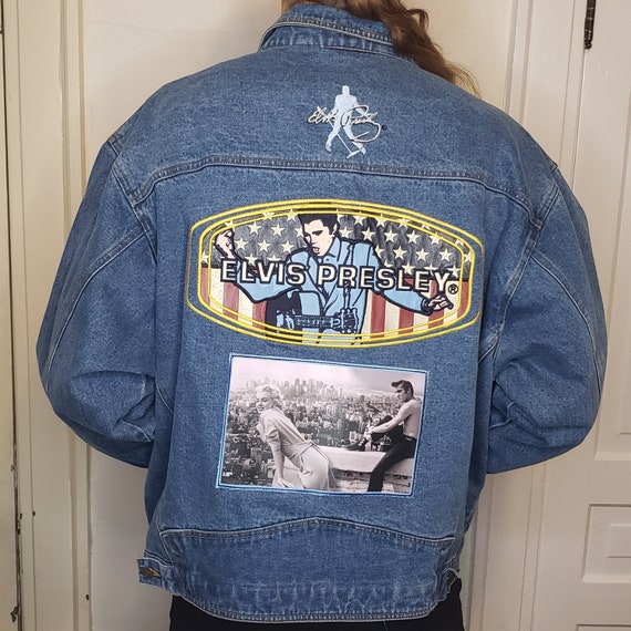 Elvis and Marilyn Teddy Bear Denim Jacket Etsy Canada