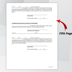 Durable Power of Attorney Template. Editable & Printable Durable Power of Attorney Form. POA Form. Instant Download. image 6