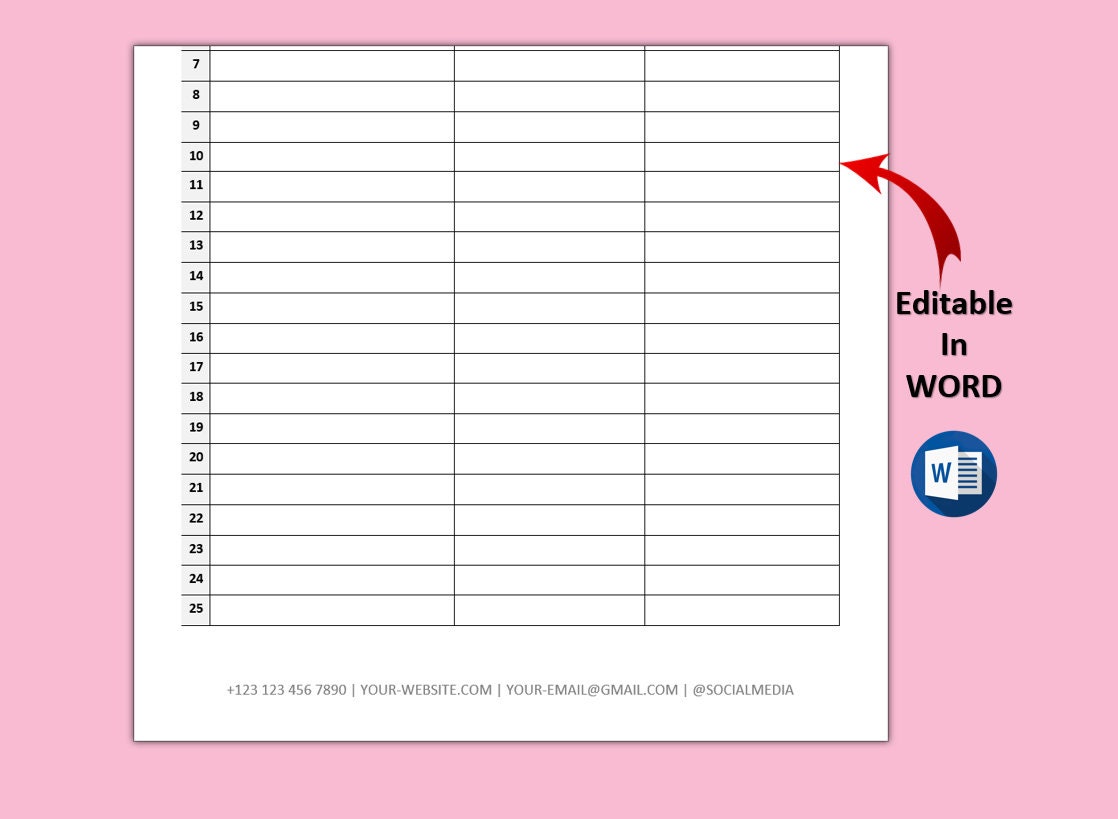 Editable sign up sheet template printable event sign up sign etsy