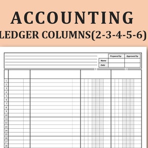Accounting Ledger Book Column. Printable Columnar Paper. Digital Ledger ...